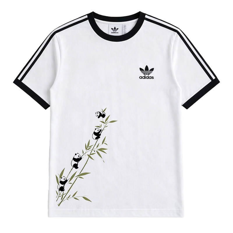 Adidas Originals 3 Stripes T Shirts Unisex White Crew Neck
