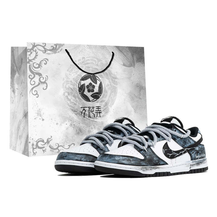 Nike Nike Dunk Kaleidoscope, Thunder Storm, Shopping Bag Abrasion Resistant Low top Skateboard Shoes Men's Blue Gray
