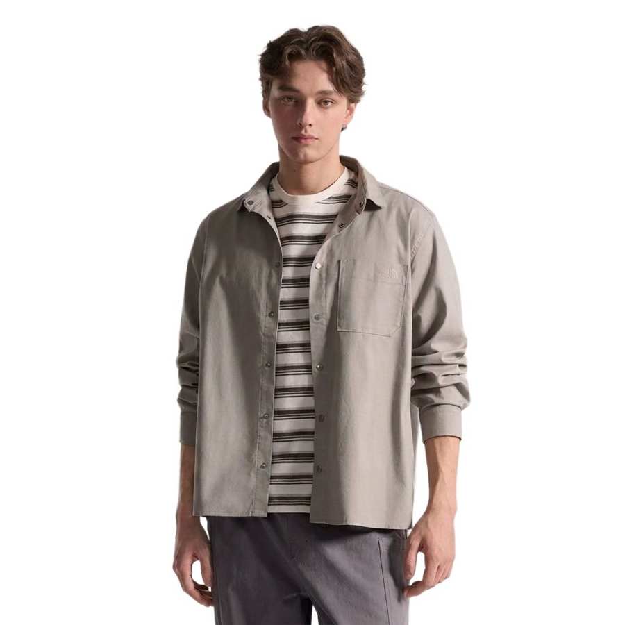 THE NORTH FACE Shirts Men's 2MB/Gravel Gray Lapel Moderate