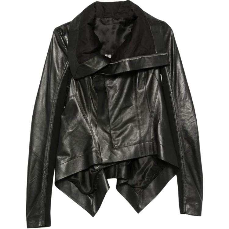 RICK OWENS Leather Jackets Women's Black Moderate