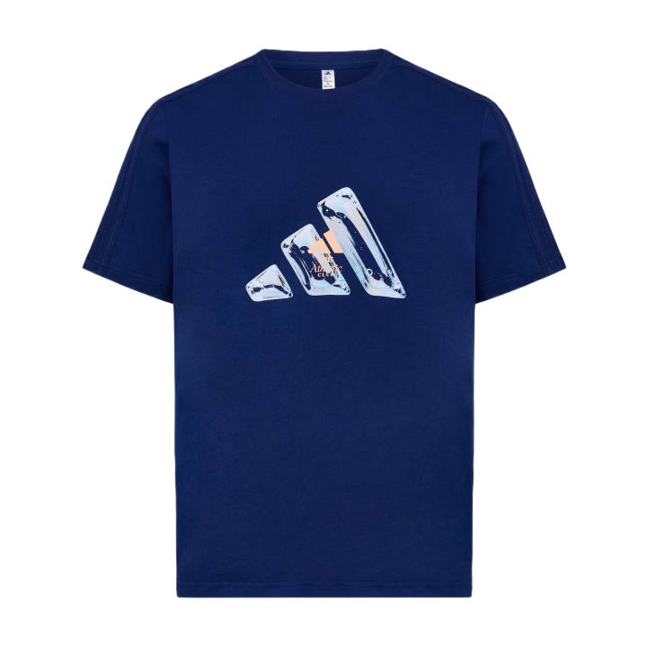 Adidas Adidas T Shirts Unisex Dark Blue Crew Neck Moderate Straight Fit
