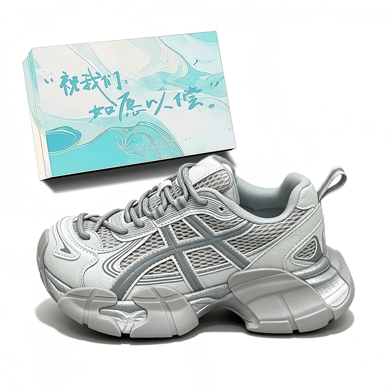JBBCN JBBCN Chunky Sneakers Women's Low Top White Gray & Silver Multicolor