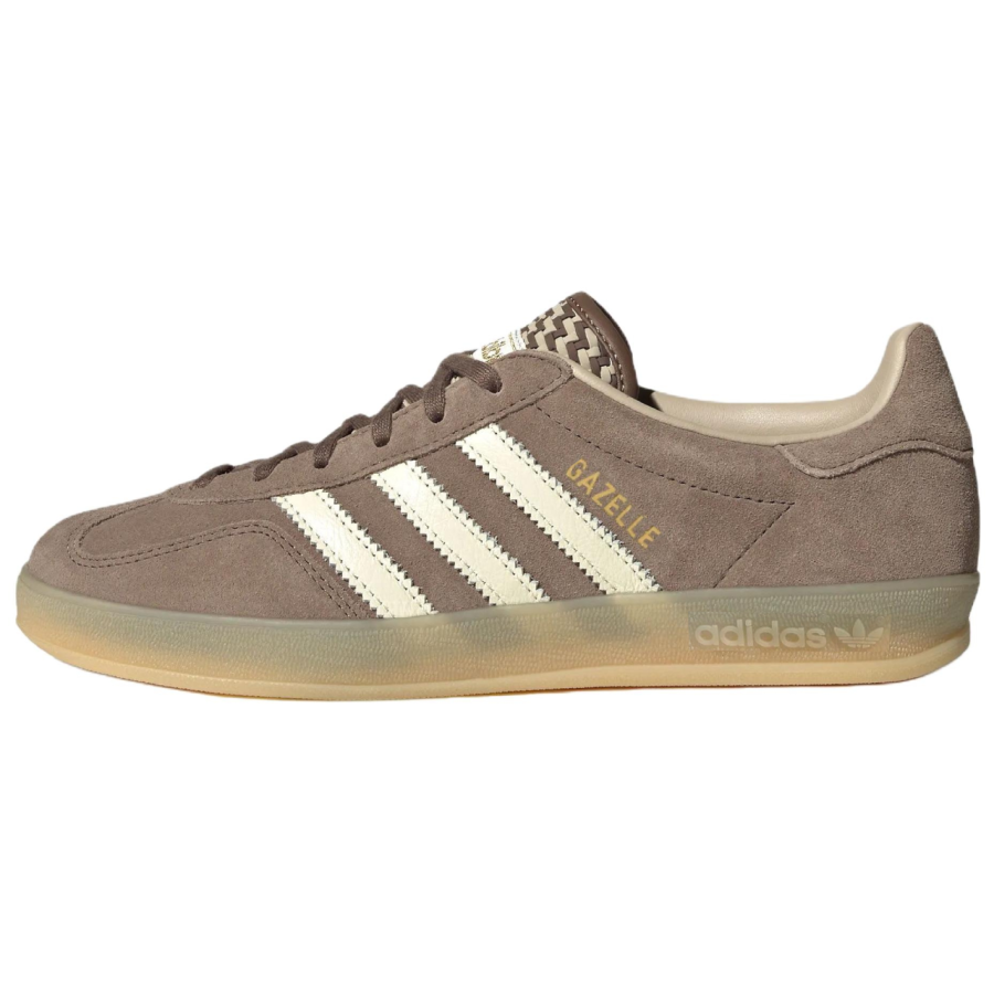 Adidas Originals GAZELLE INDOOR German Army Trainers Women's Stratum Dark Earthy Brown/Jade White/Khaki Brown