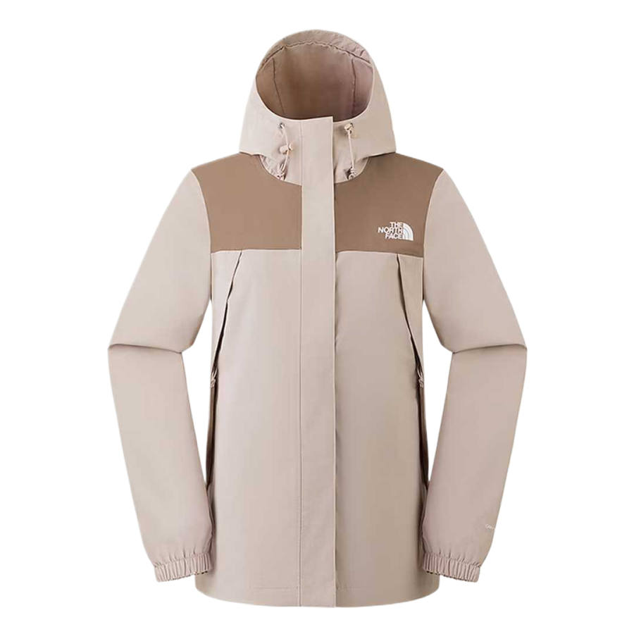 THE NORTH FACE Windbreaker Jackets Women's Khaki Hooded Non Detachable Moderate