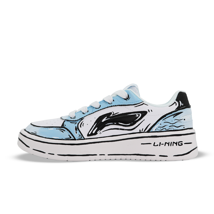Li-Ning Li Ning Sycee Pure Skateboard Shoes Women's Low Top Blue With White Lettering