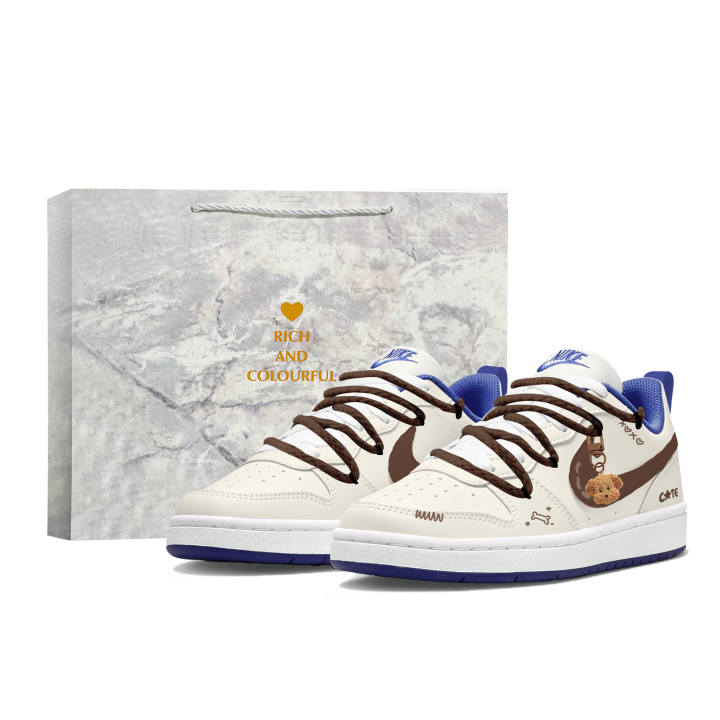 Nike Nike Court Borough Skateboard Shoes Unisex Low Top Beige/Brown