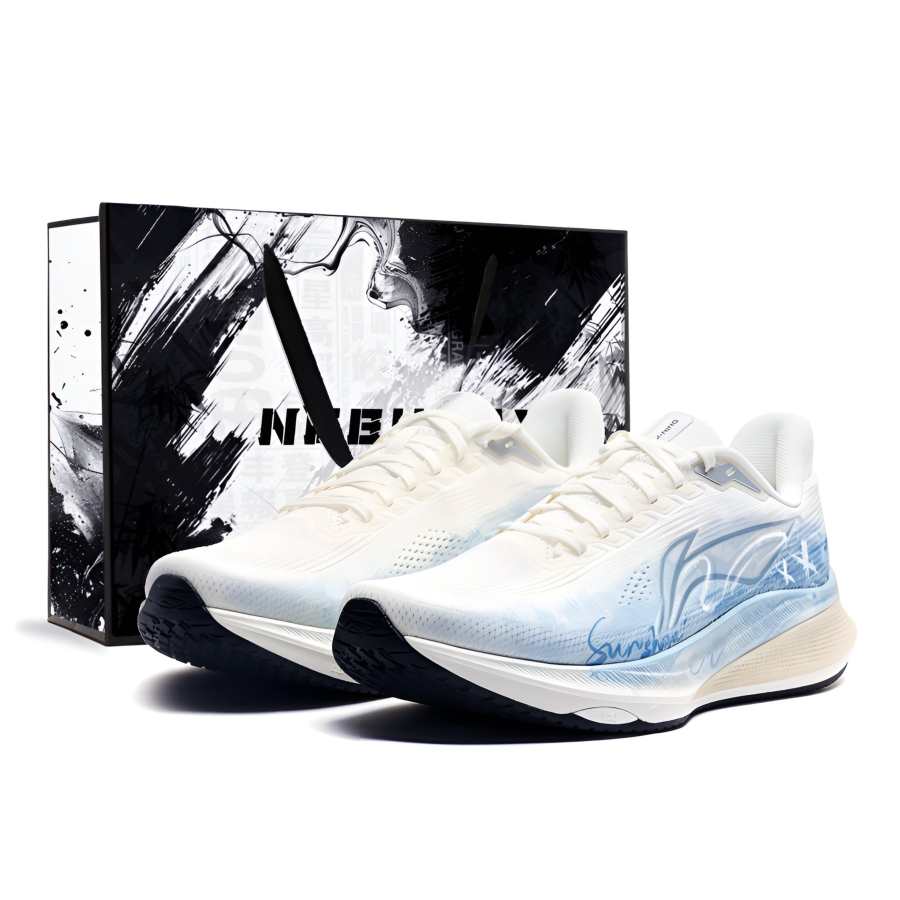 Li-Ning Li Ning Red Hare 9 Running Shoes Men's Low Top White/Blue
