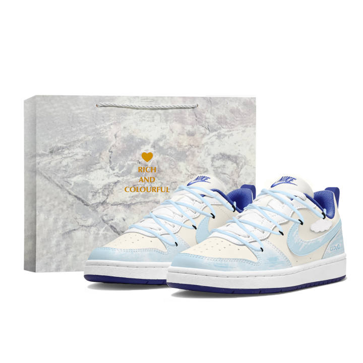 Nike Nike Court Borough Skateboard Shoes Unisex Low Top White/Blue