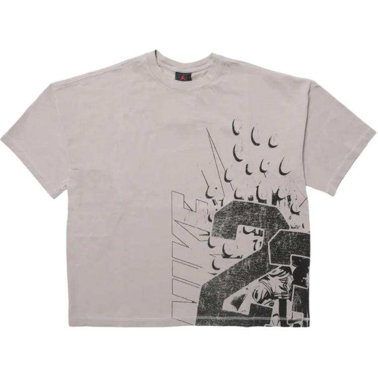 Jordan Jordan T Shirts Unisex Preppy Gray Crew Neck Moderate