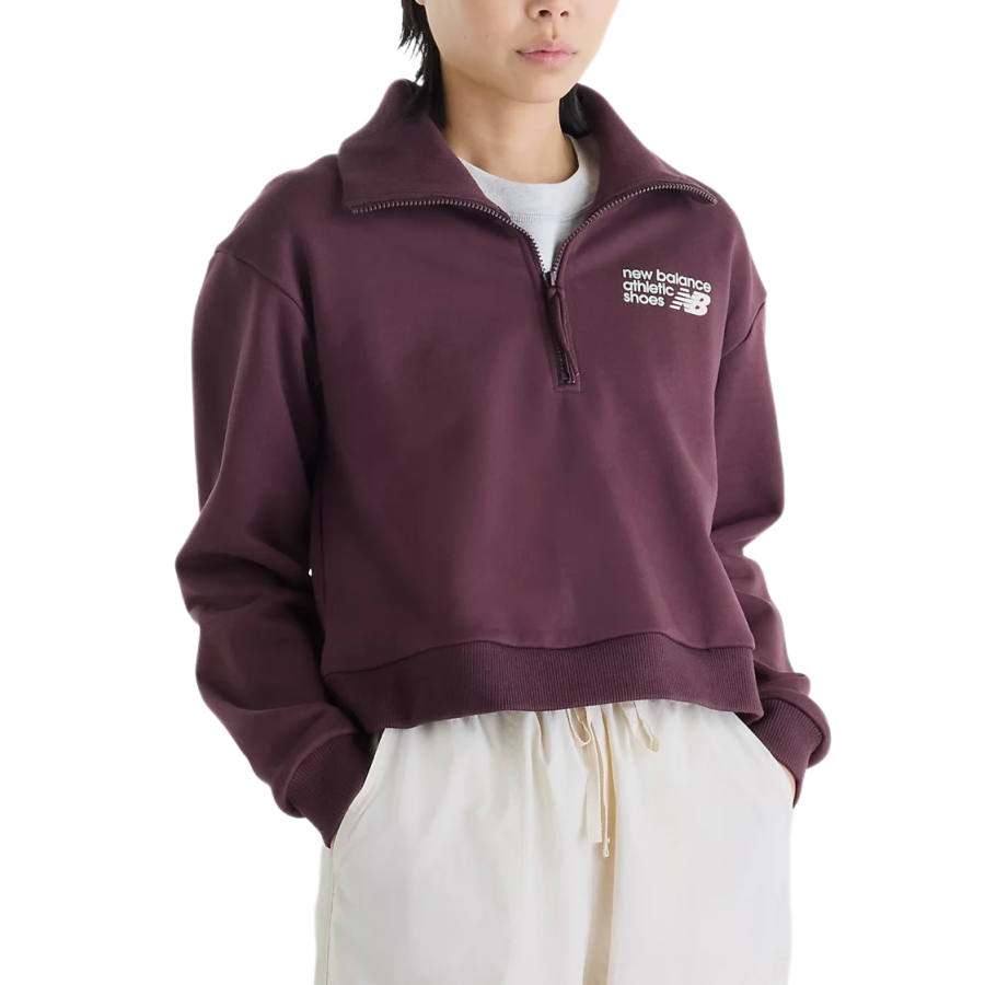 New Balance New Balance NB Athletics Sweatshirts Women's Cherry Bark Lapel Moderate