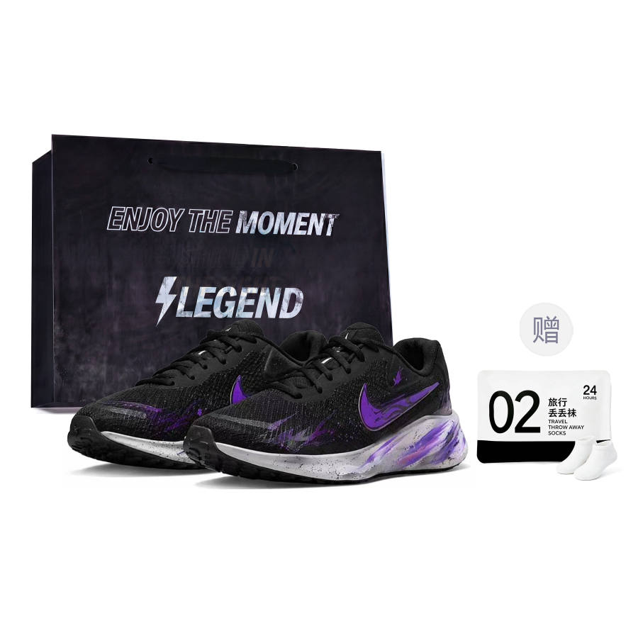 Nike Nike REVOLUTION 7 Running Shoes Men's Low Top Black/White/Purple
