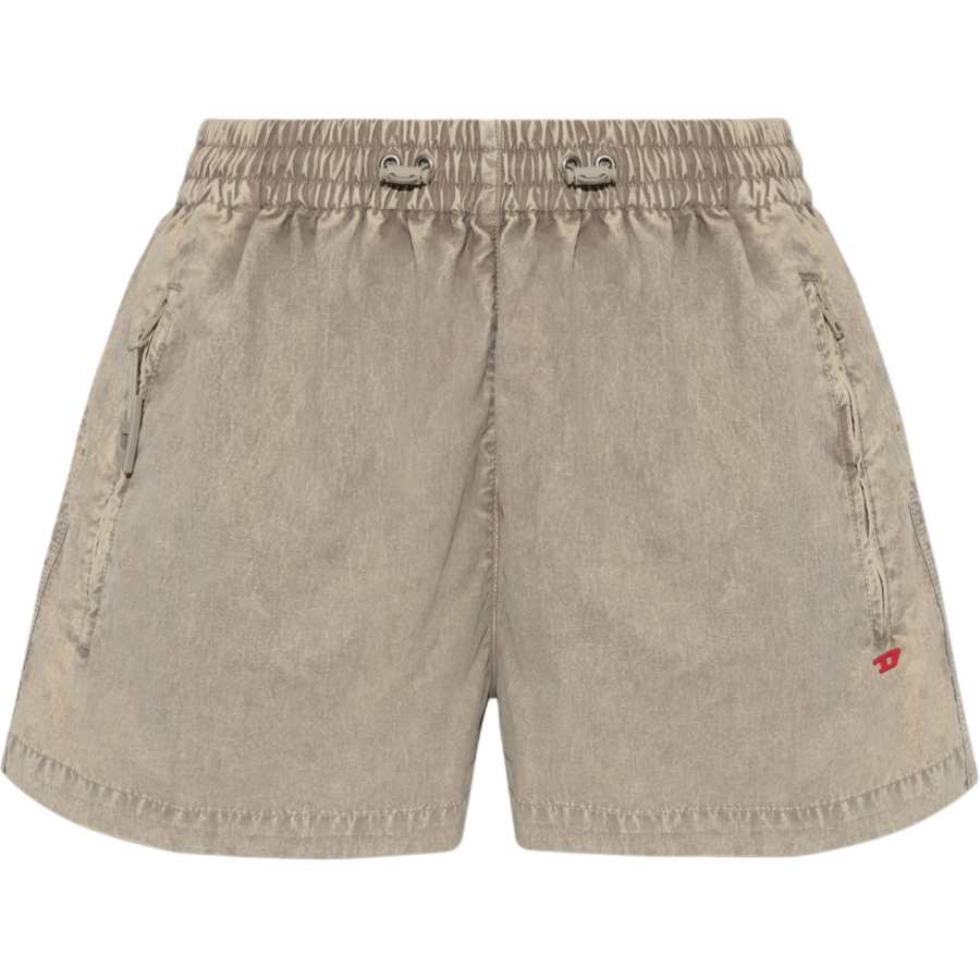 DIESEL Denim Shorts Women's Beige Moderate Straight Fit Pants