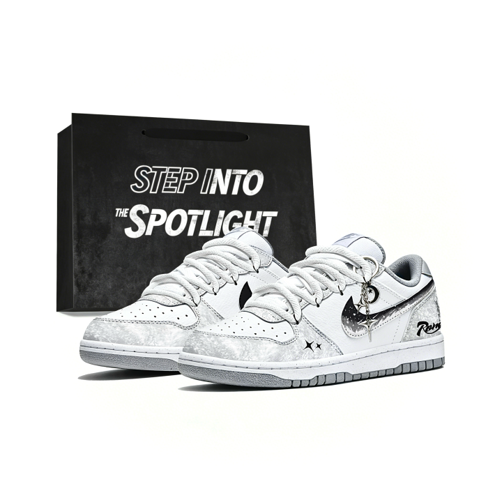 Nike Nike Big Skateboard Shoes Men's Low Top Silver/Cyan/Blue/White