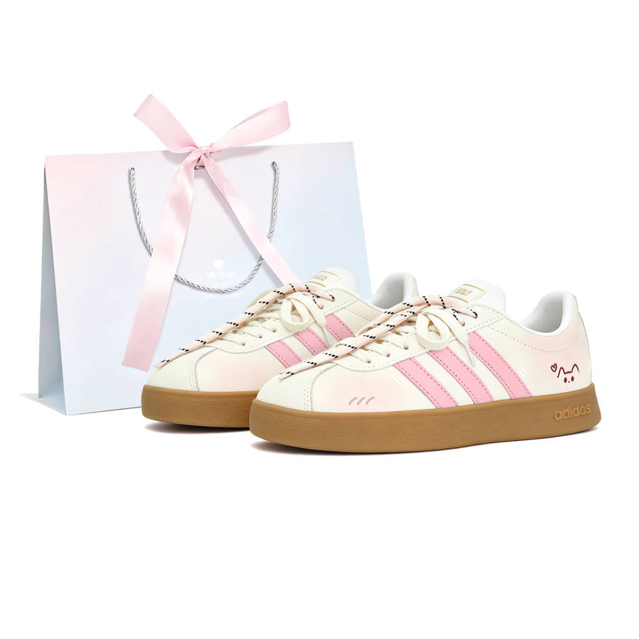 Adidas Adidas VL COURT 2.0 German Army Trainers Women's Low Top Brown, Beige, Yellow, Pink, White