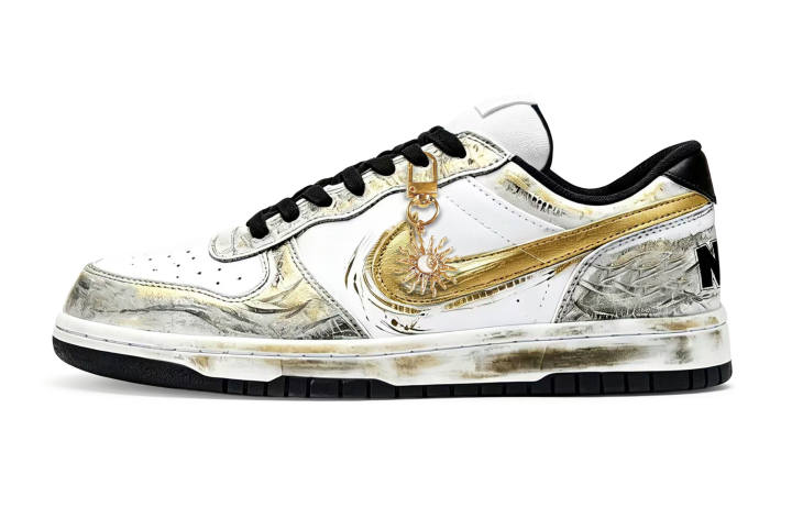 Nike Nike Big Skateboard Shoes Men's Low Top White/Gold/Black