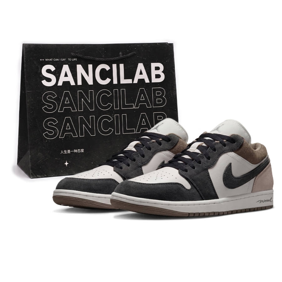 Jordan Jordan Air Jordan 1 Basketball Shoes Unisex Low Top Olive Gray
