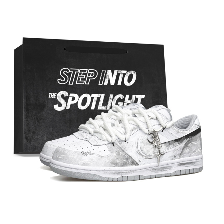 Nike Nike Big Skateboard Shoes Unisex Low Top Black White Gray