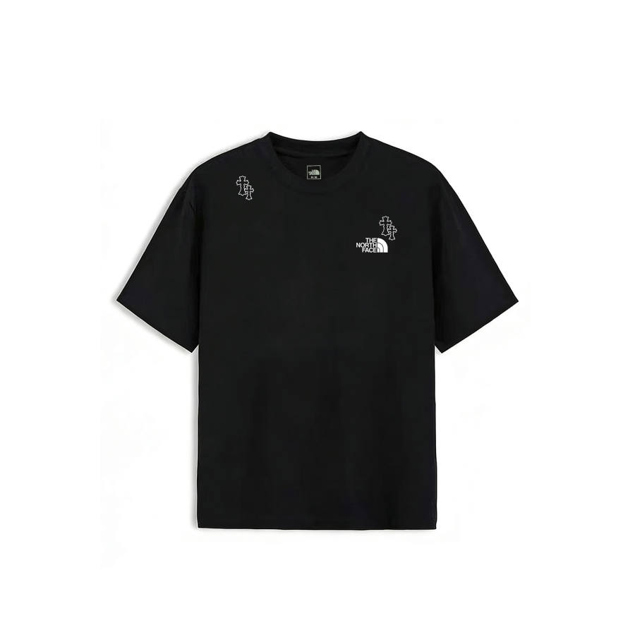 THE NORTH FACE T Shirts Unisex Black Cross Crew Neck Moderate Straight Fit