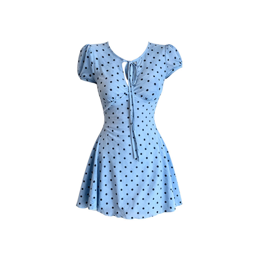 TUSHIFEI Short Sleeved Dresses Women's Crew Neck Moderate Short Skirt A Line Skirt