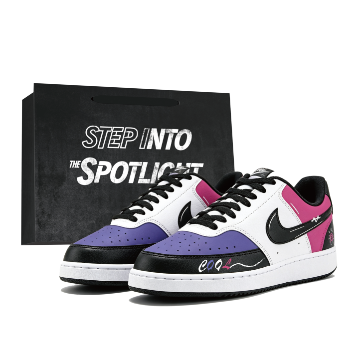 Nike Nike Court Vision Low Skateboard Shoes Unisex Low Top Pink Purple