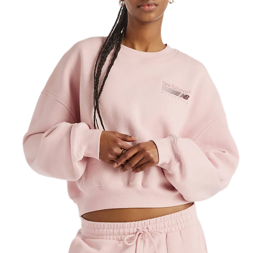 New Balance New Balance Sweatshirts Women's Pink Chalk Crew Neck Moderate