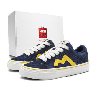 MINISO Skateboard Shoes Unisex Low Top Blue & Yellow