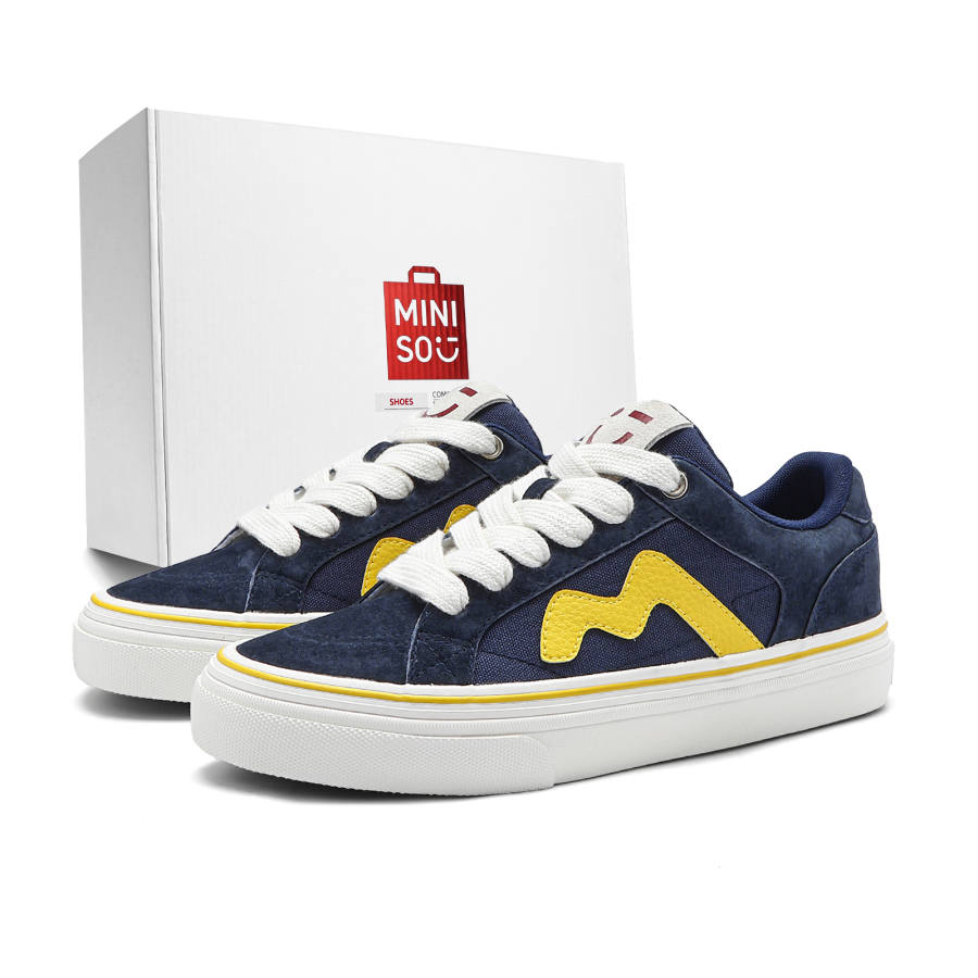 MINISO Skateboard Shoes Unisex Low Top Blue & Yellow
