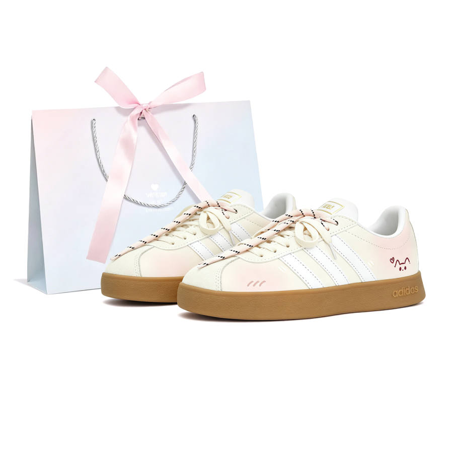 Adidas Adidas VL COURT 2.0 German Army Trainers Women's Low Top Brown, Beige, Yellow, Pink, White