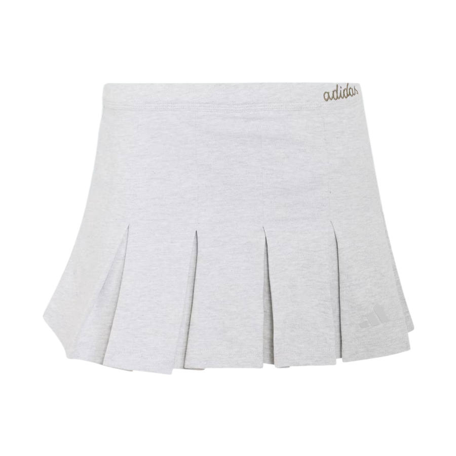 Adidas Adidas Casual Short Skirts Women's Light Gray Heather/Olive Green Moderate Short Skirt Pleated Skirt