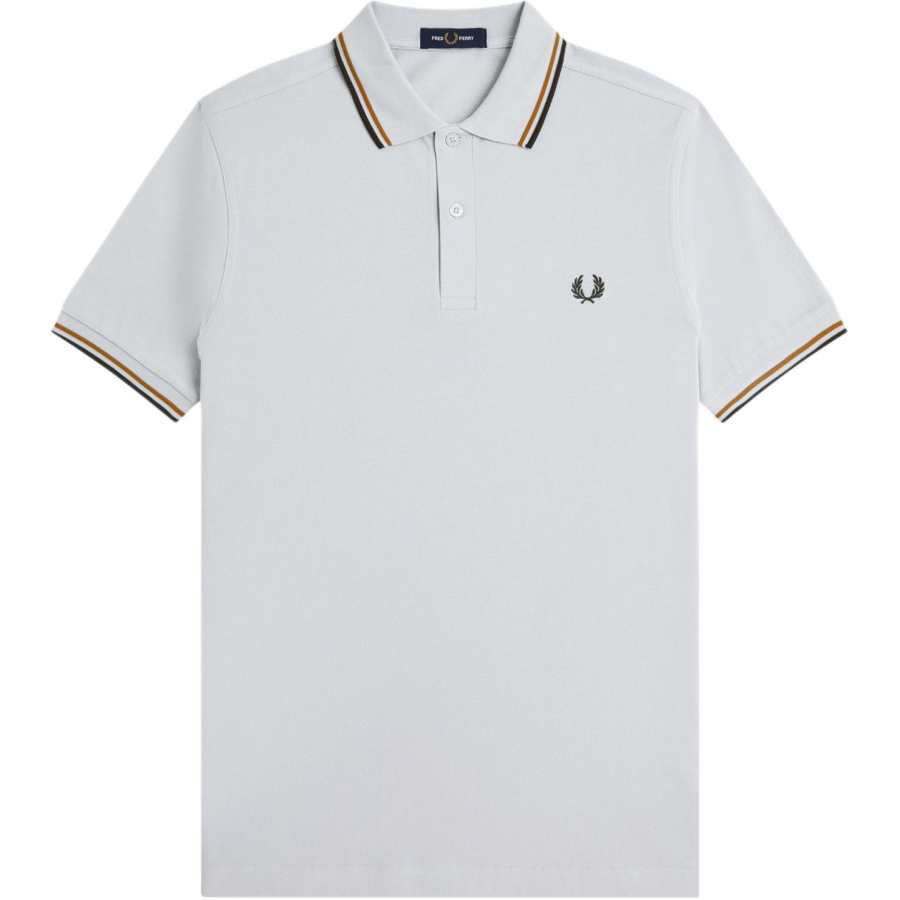FRED PERRY Polo Shirts Men's Dark Blue/Deep Caramel/Night Green Polo Collar Moderate