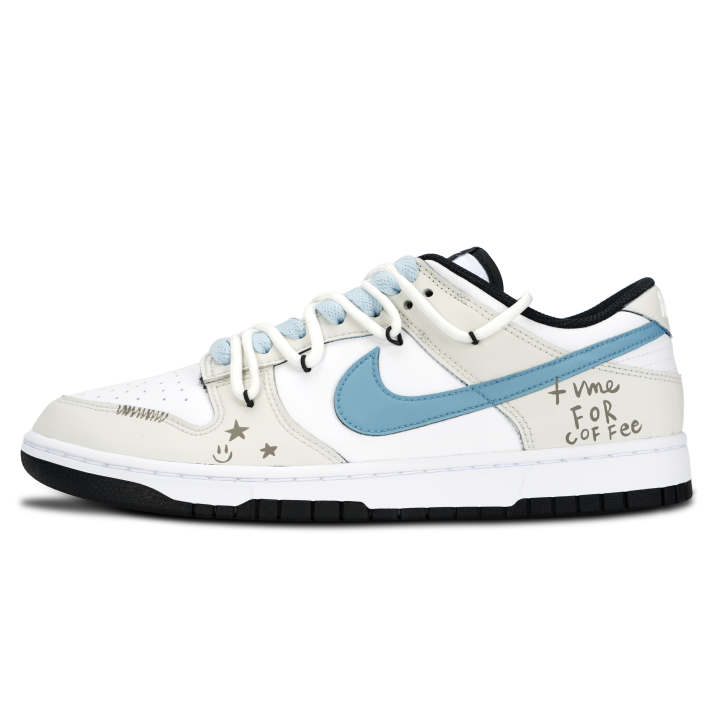 Nike Nike Dunk Skateboard Shoes Unisex Low Top Beige/White/Blue