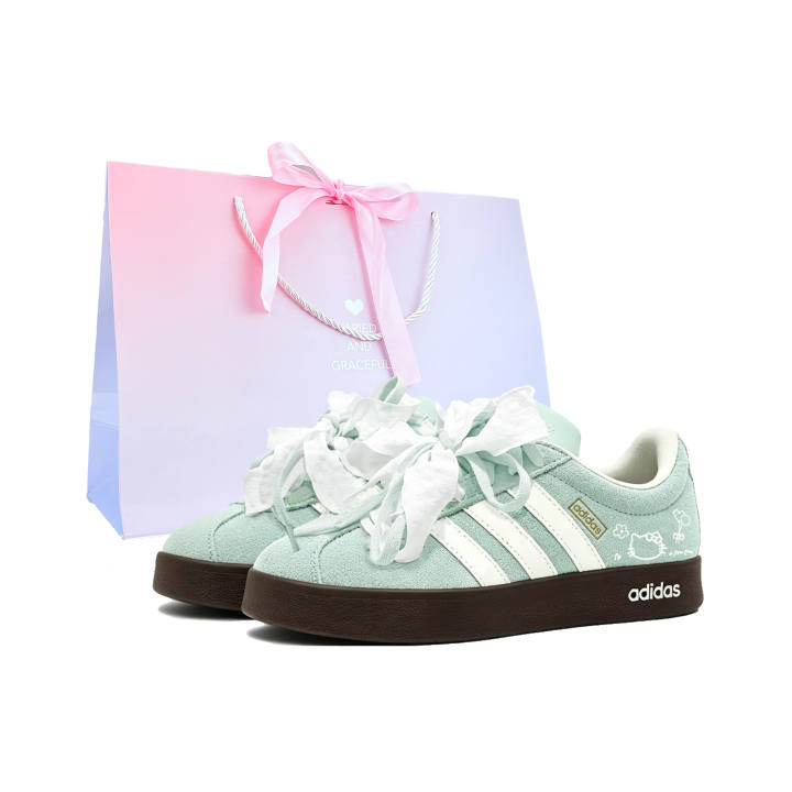 Adidas Adidas Vl Court Classic German Army Trainers Unisex Low Top Light Cyan Medium Pips Rubber Brown