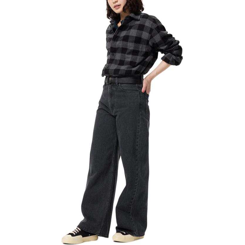 UNIQLO SS26 Jeans Women's Dark Gray Moderate Wide Leg Pants