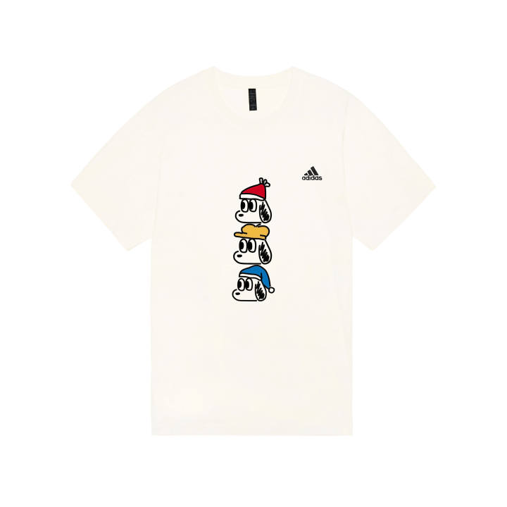 Adidas Adidas MUST HAVES T Shirts Unisex Ecru Crew Neck Moderate Straight Fit