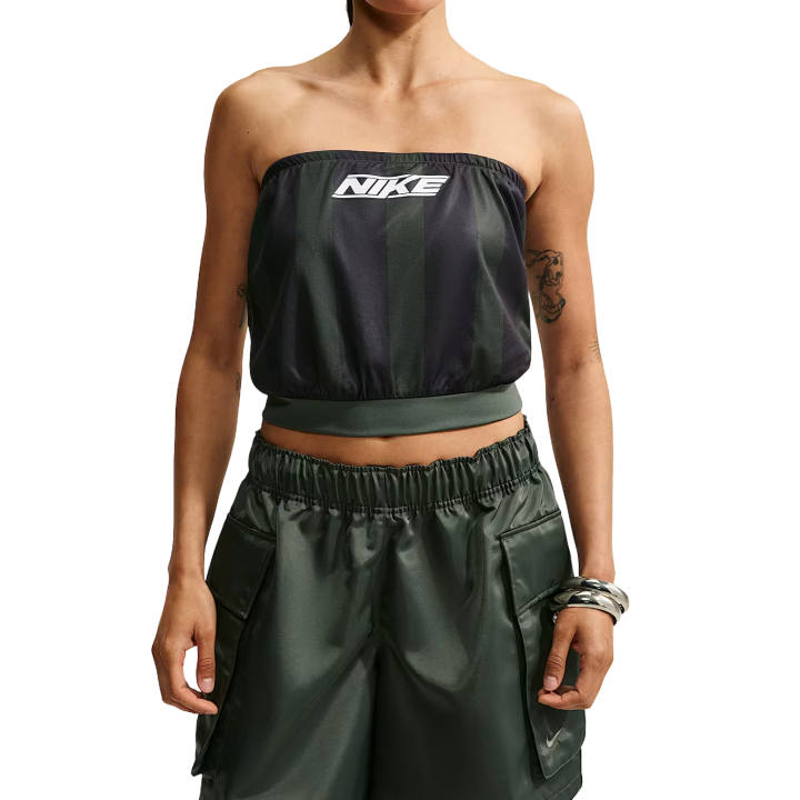 Nike Nike Sportswear Strapless Tops Women's Green Camouflage/Plaid White/White