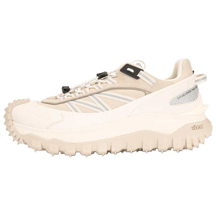 Moncler Moncler Leather Low top Casual Shoes Men's Ecru