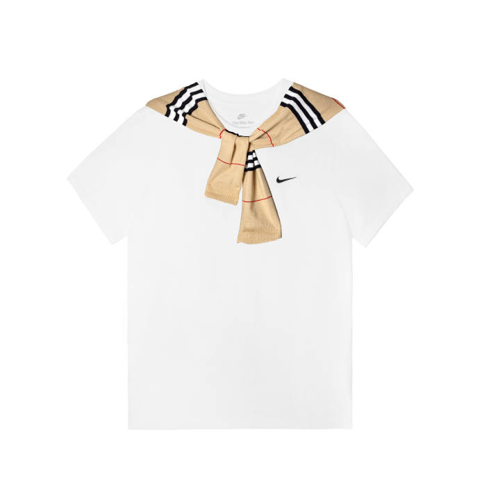 Nike Nike Sportswear T Shirts Men's White Crew Neck Moderate Straight Fit
