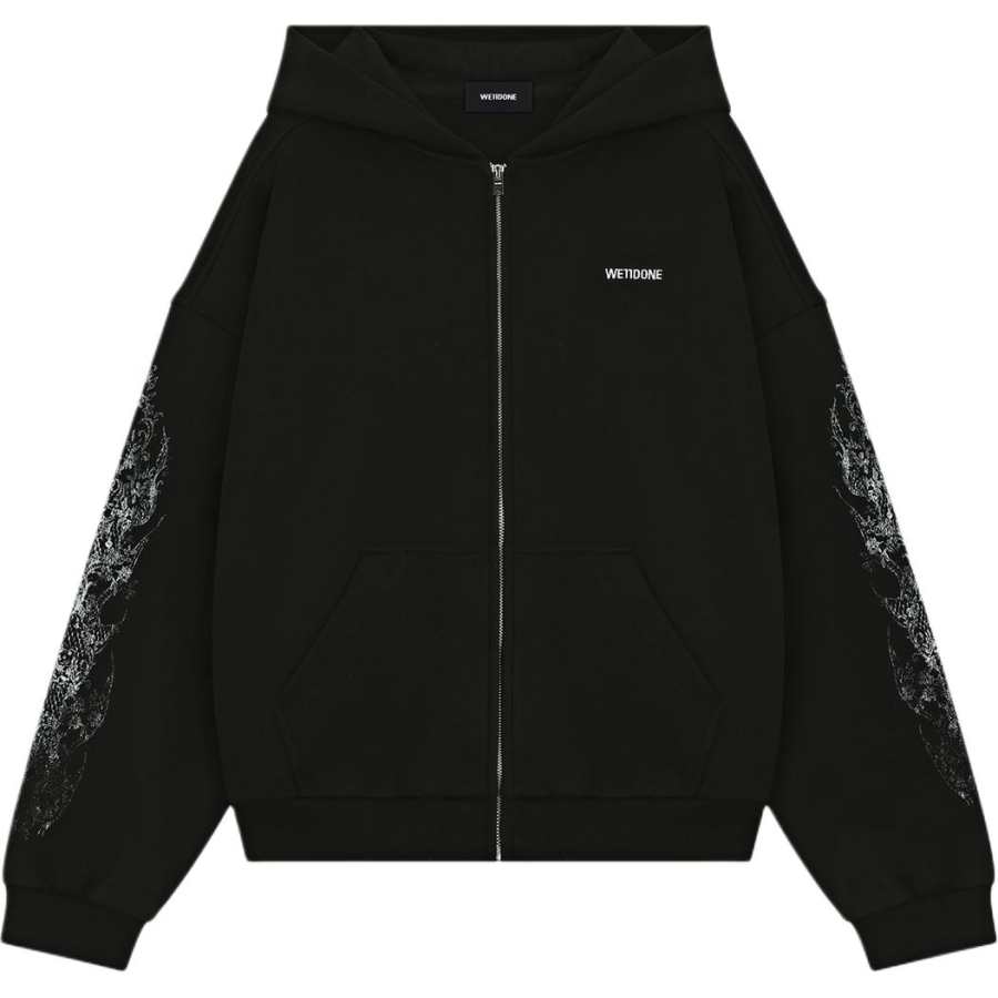 WE11DONE Sweatshirts Unisex Black Hooded Non Detachable Moderate