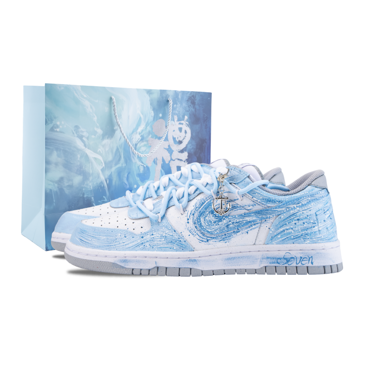 Nike Nike Big Skateboard Shoes Men's Low Top White/Blue