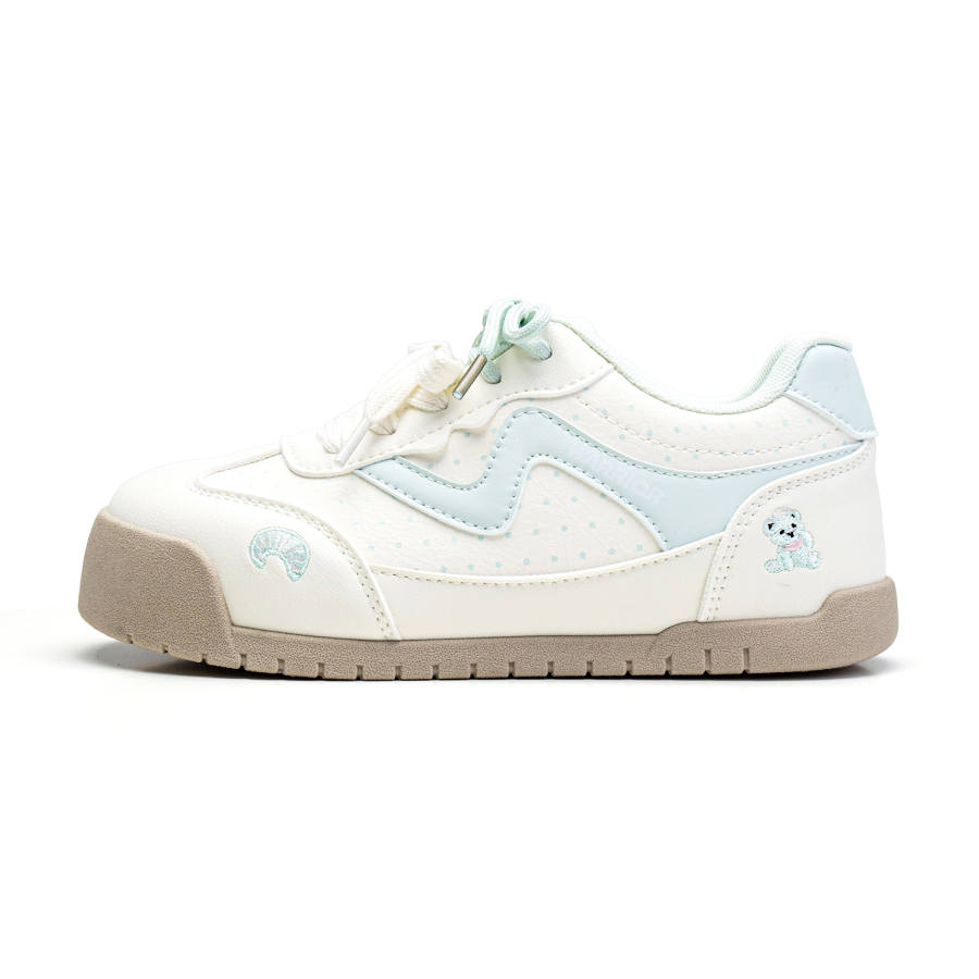WARRIOR Skateboard Shoes Women's Low Top Beige Green
