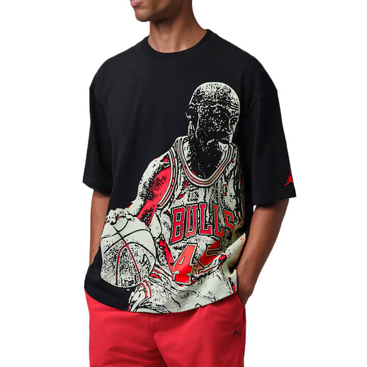 Jordan Jordan Sport T Shirts Men's Black/Neon Green Crew Neck
