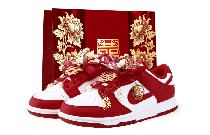 Nike Nike Dunk Skateboard Shoes Unisex Low Top White/Red