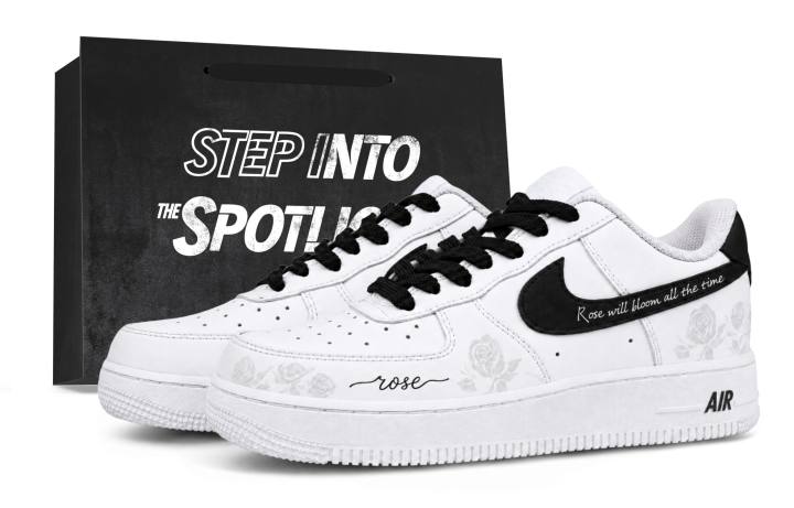 Nike Nike Air Force 1 Skateboard Shoes Men's Low Top Black White Gray