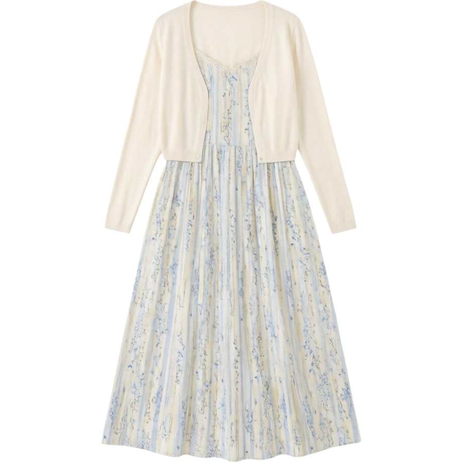 CHARM GLOW Two Piece Skirt Sets Women's Camisole Thin Long Skirt