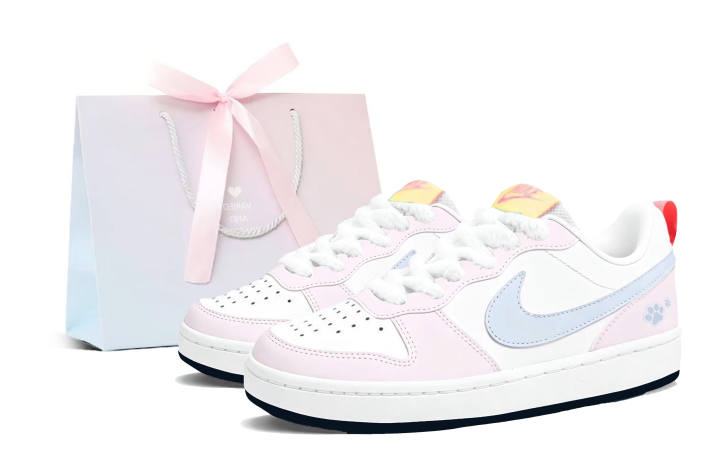 Nike Nike Court Borough Skateboard Shoes Women's Low Top Pink Blue