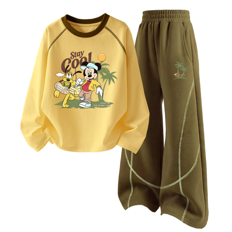 Disney Kids Casual Sportswear Crew Neck Thin Stretch Breathable