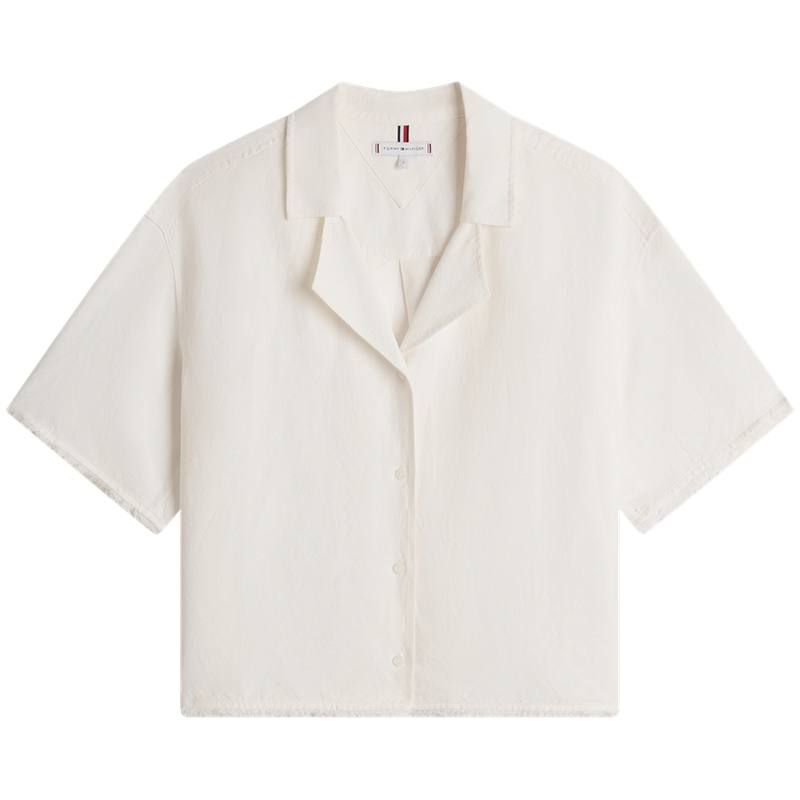 Tommy Hilfiger Shirts Women's Ivory V Neck Straight Fit