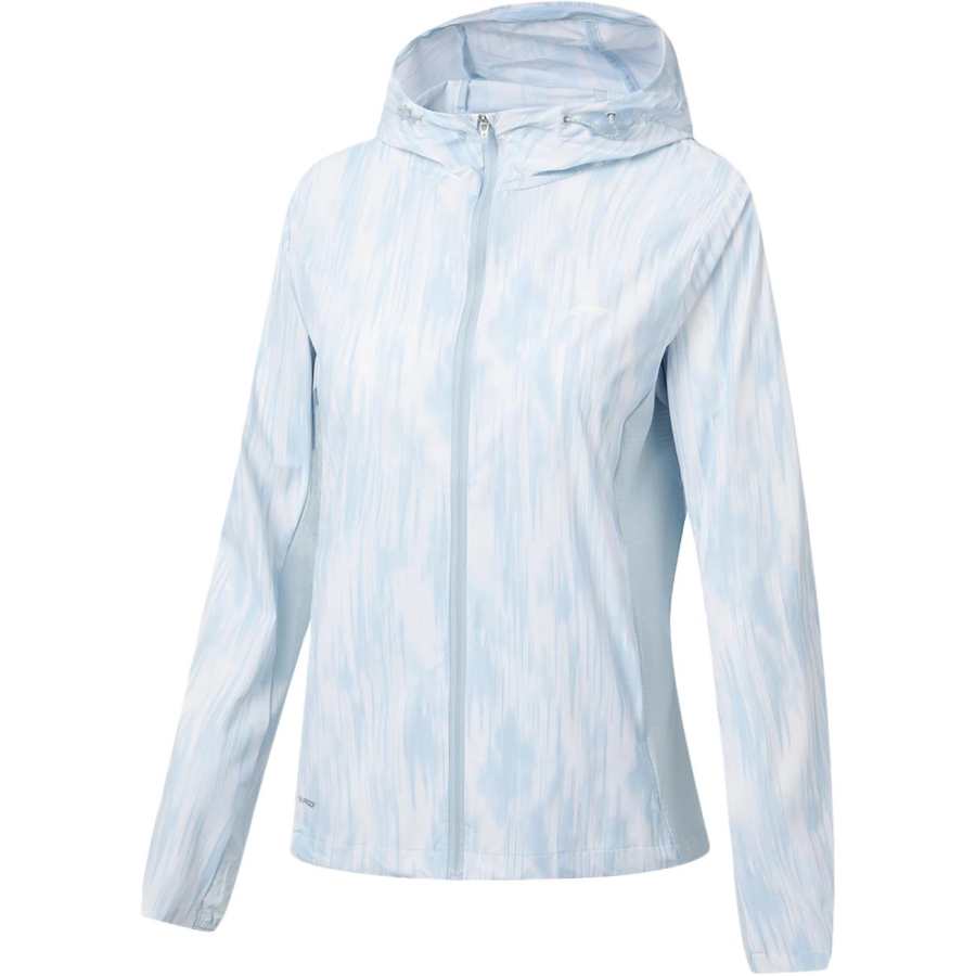 Li-Ning Li Ning Fitness Series Sun Protection Clothing Women's Cloud Blue All Over Print Hooded Non Detachable Moderate Straight Fit