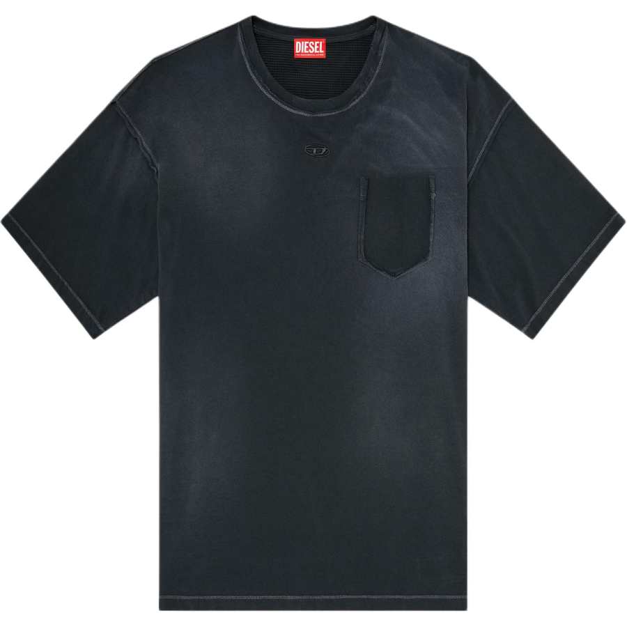 DIESEL T Shirts Men's Black Crew Neck