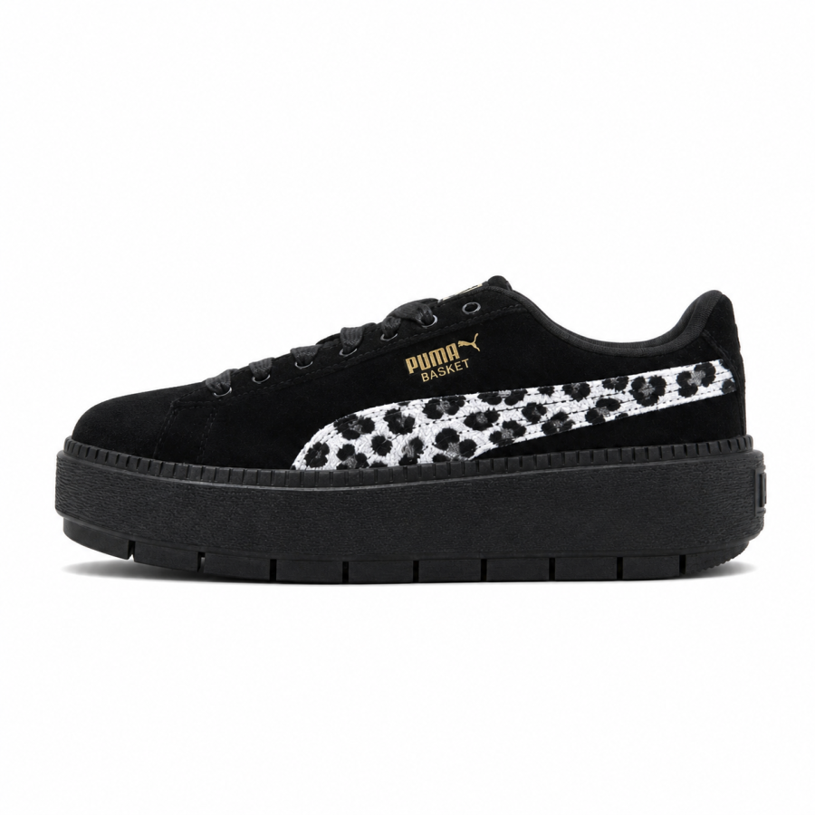 PUMA Platform Trace Skateboard Shoes Women's Low Top Black & White